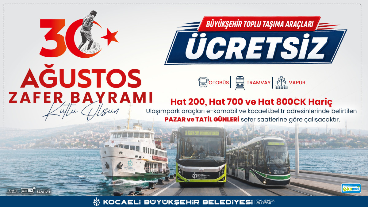 Kocaeli'de 30 Ağustos Zafer Bayramı Coşkuyla Kutlandı