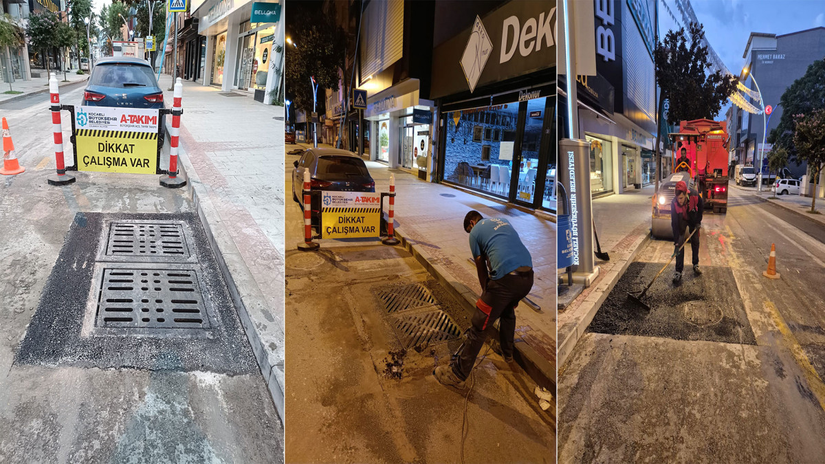 İzmit Zincirlikuyu Caddesi'nde A Takımı ile Yol Bakım Çalışmaları Tamamlandı
